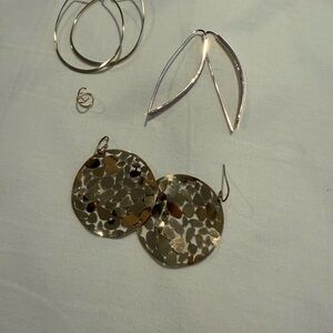 Elegant Gold Dangle Earrings and Ear Cuff